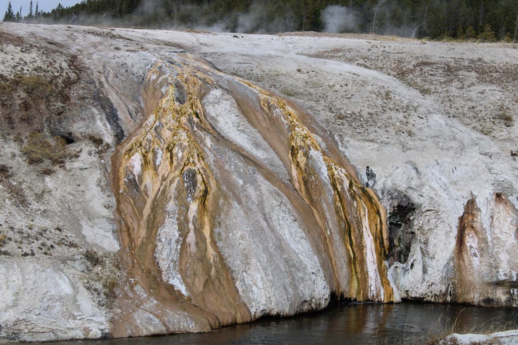 mineral waterfall in Yellowstone NP