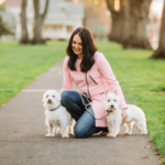 Julie K. with her dogs
