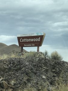 Cottonwood Recreation Site sign