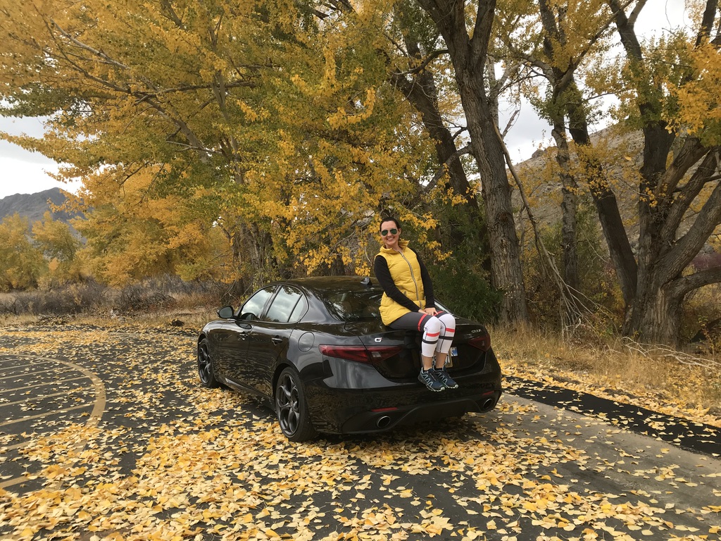 Julie K and Giulia with yellow cottonwoods