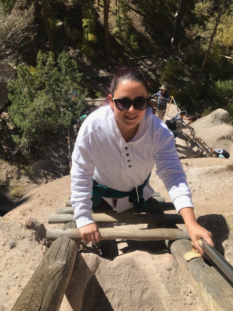 C climbing ladder at Bandelier National Monument