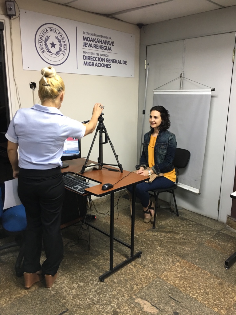 Julie K getting official photo in Paraguay