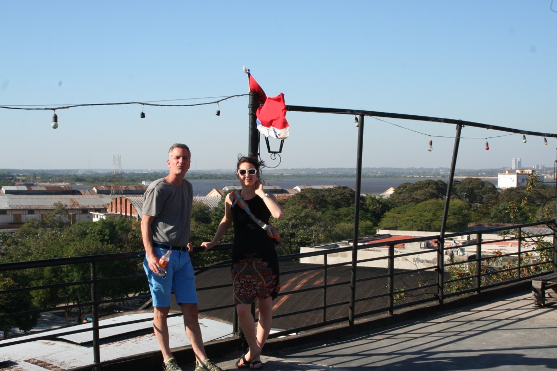Julie K and D on rooftop in Asuncion Paraguay