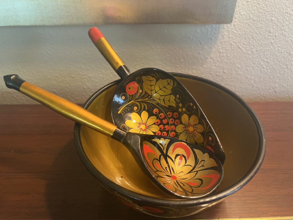 Russian bowl and spoons from my grandparents