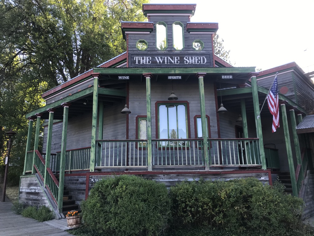 The old wooden Wine Shed in Winthrop