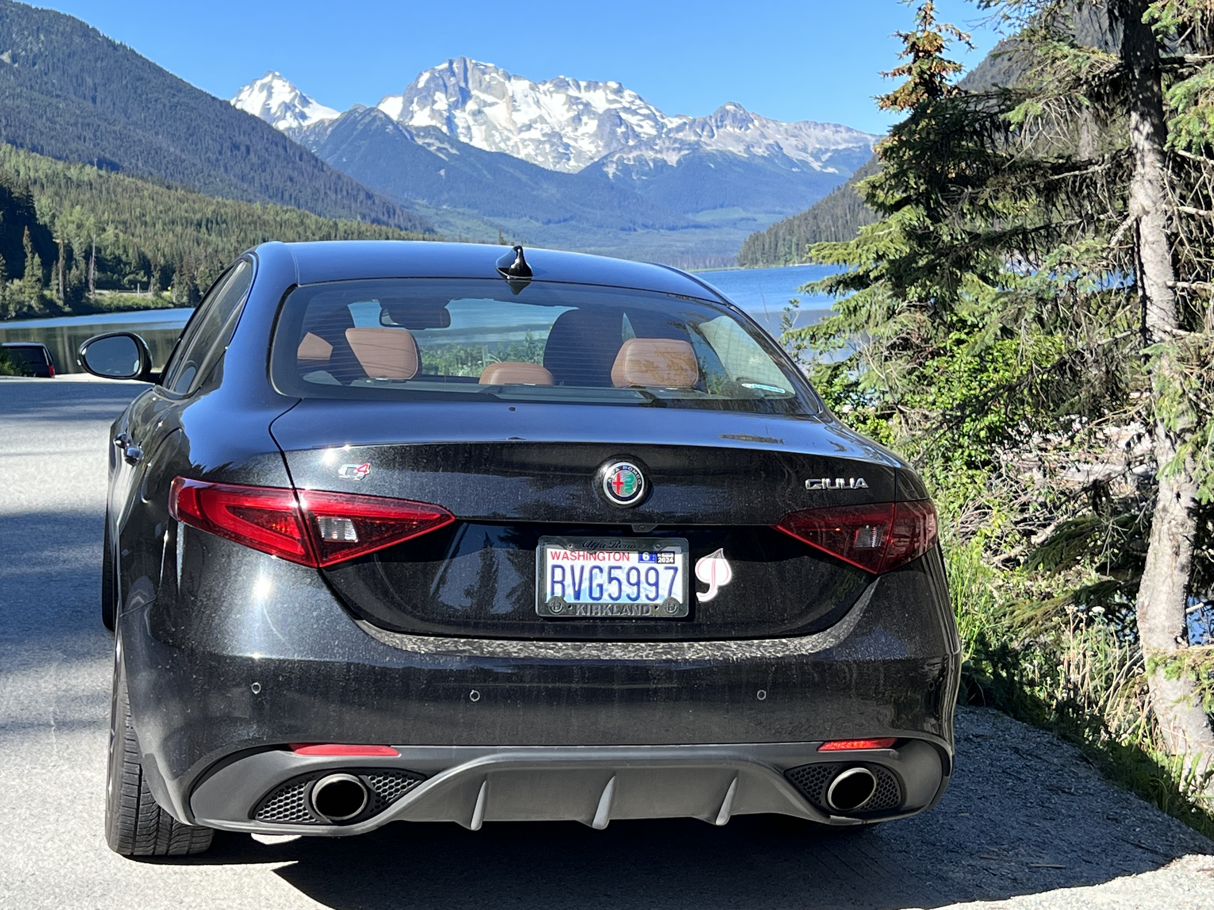 Giulia with lake and mountains in BC