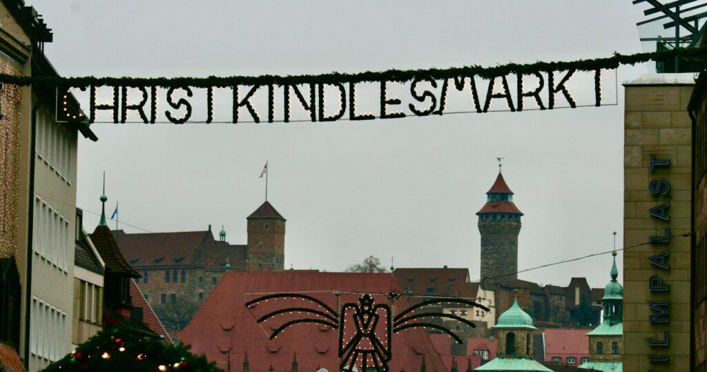 Christkindlesmarkt sign in Germany