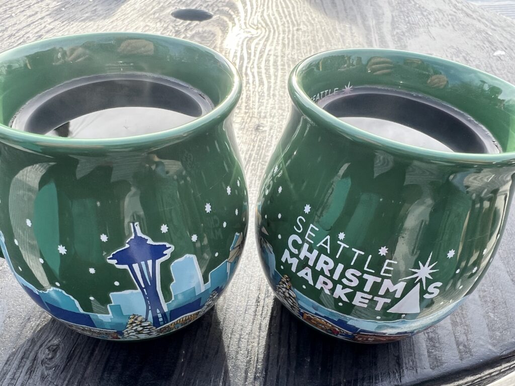 Seattle Christmas Market mugs with Glühwein