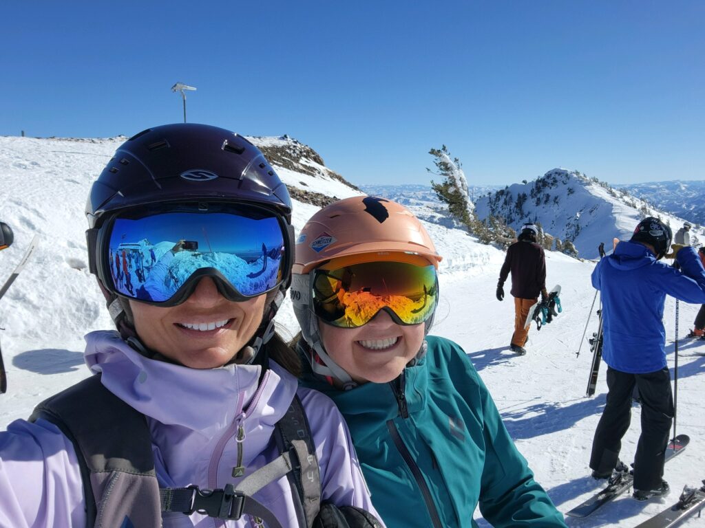 Julie K and A on top of Snowbasin