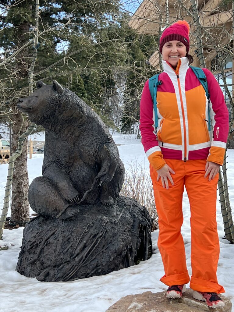 Julie K with bronze bear