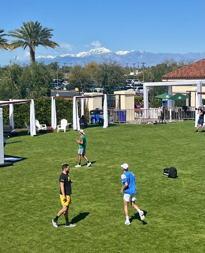 Player practice area at Indian Wells CA