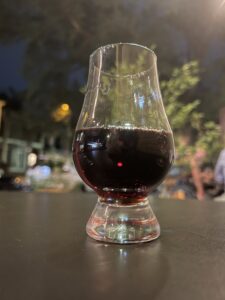 A glass of port at Coquette