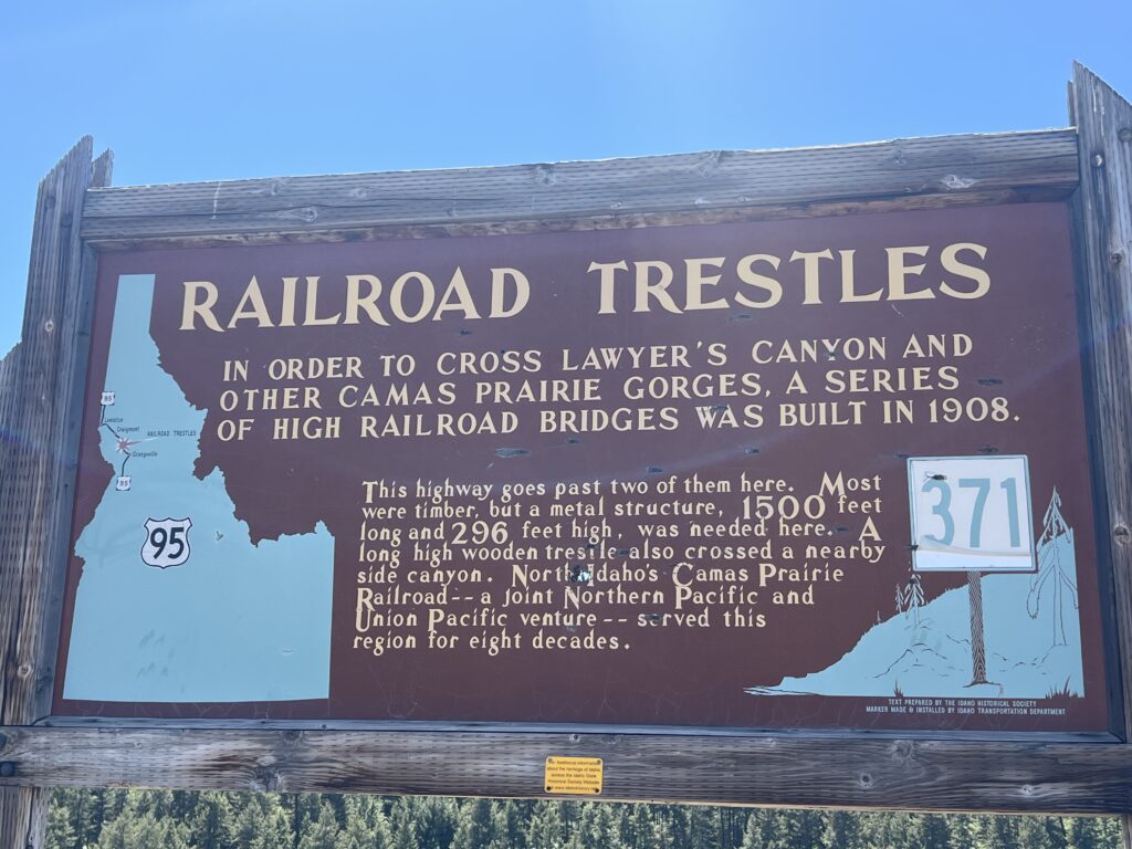 historic railroad trestles sign