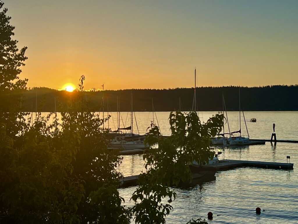 Sunset over Payette Lake